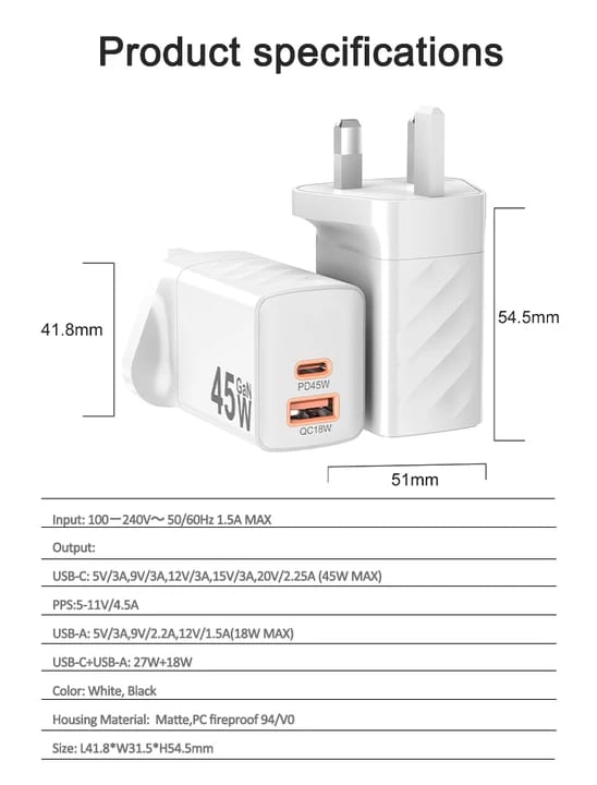 GAN charger 45W